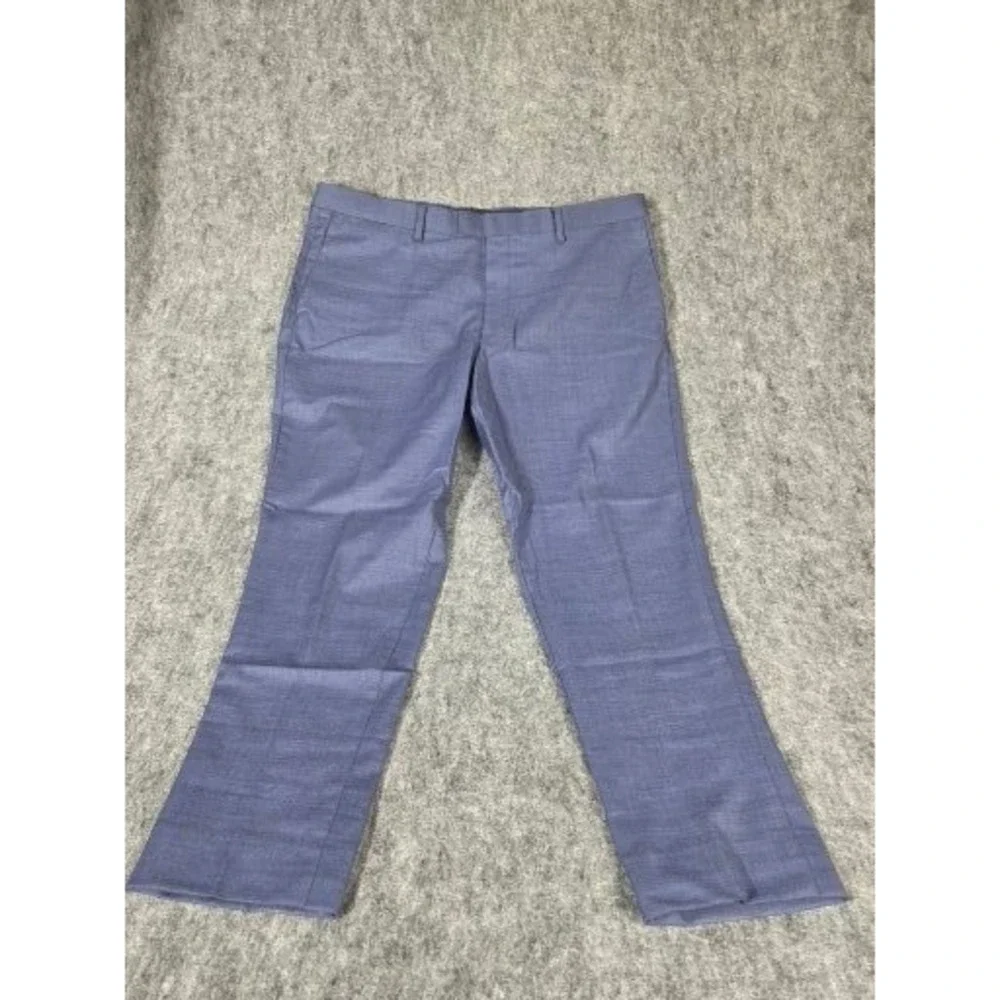 Banana Republic Slim Fit Trousers Men's 38x32 Blue Italian Wool Marzotto Fabric